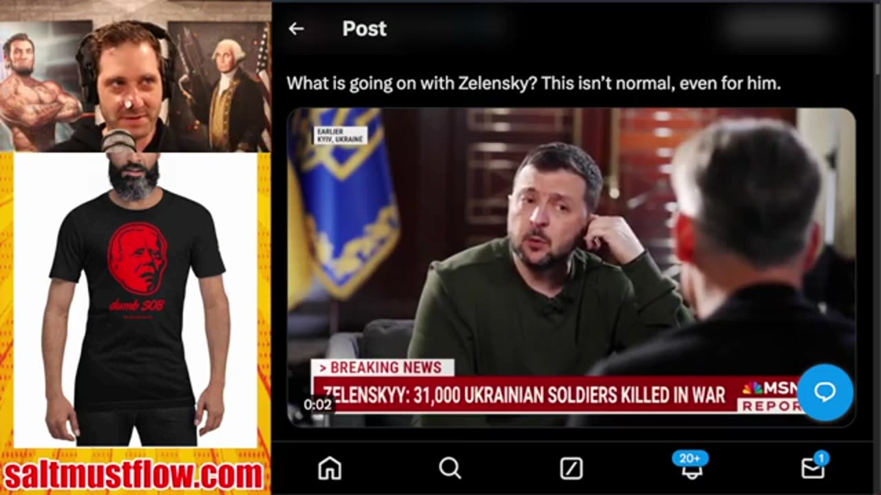 Zelensky High As Balls While Demanding More American Money on MSNBC