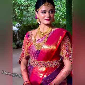 So beautiful so elegant just looking like a wow ❤️ prerana kambam wedding look