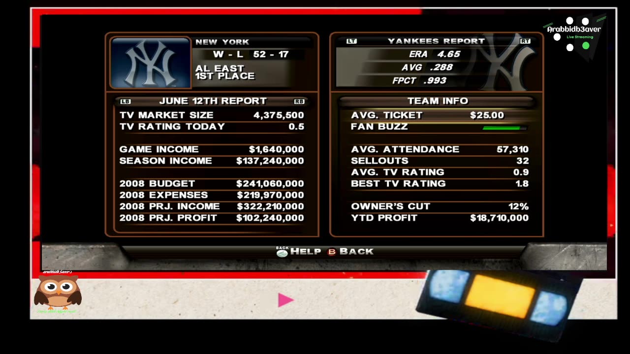 Nerdy Gaming With Arabbidb3aver play MLB2k8 for xbox360