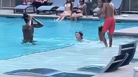 Wildin Chicks In Bikinis Get Caught On Camera Twerking In Front swimming pool