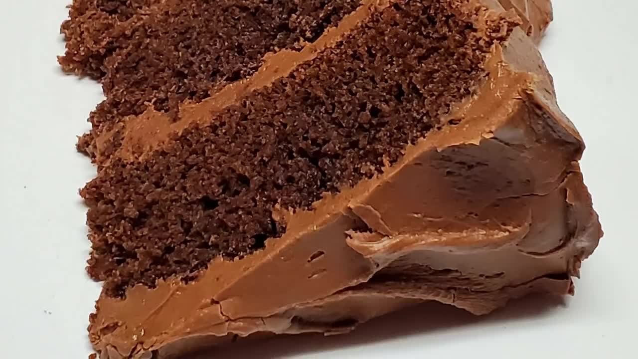 Brownie Chocolate Cake with Milk Chocolate Icing, Simple Ingredient Baking