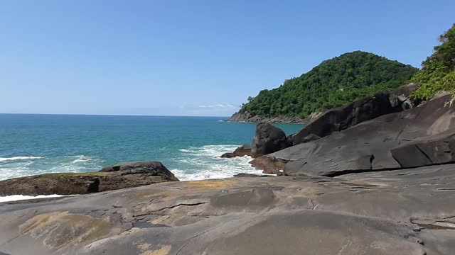 Waves crash on rock COUNTRY OF ORIGIN BRAZIL