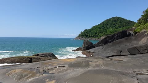 Waves crash on rock COUNTRY OF ORIGIN BRAZIL