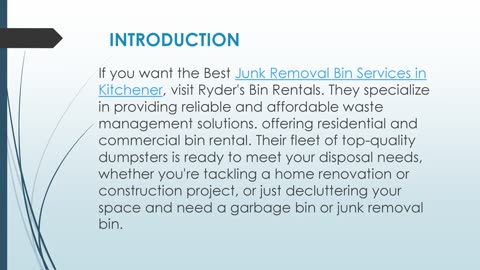 Best Junk Removal Bin Services in Kitchener