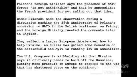 24-0309 - Poland's Foreign Minister says the Presence of NATO Troops in Ukraine is 'Not Unthinkable'