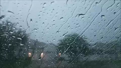 Rain & Thunder Sound For Sleeping I 30 Minutes Relaxing Rain On Car windscreen