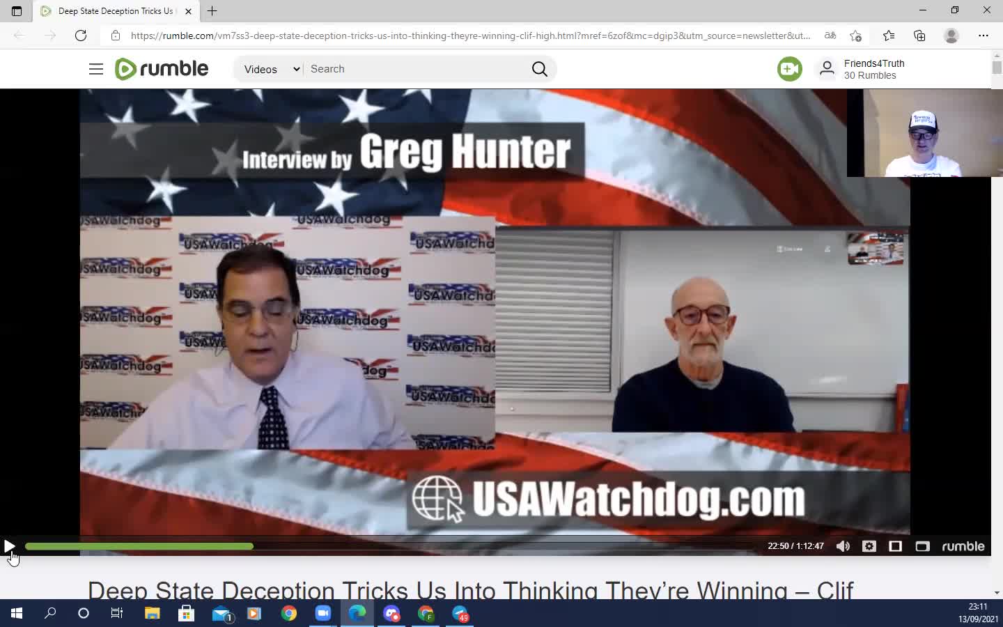 Interview Greg Hunter met Clif High 07-09-2021 Situatie op dit moment?