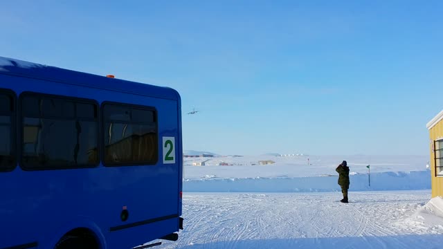 C-17 Globemaster fly by, CFS Alert Nunavut.