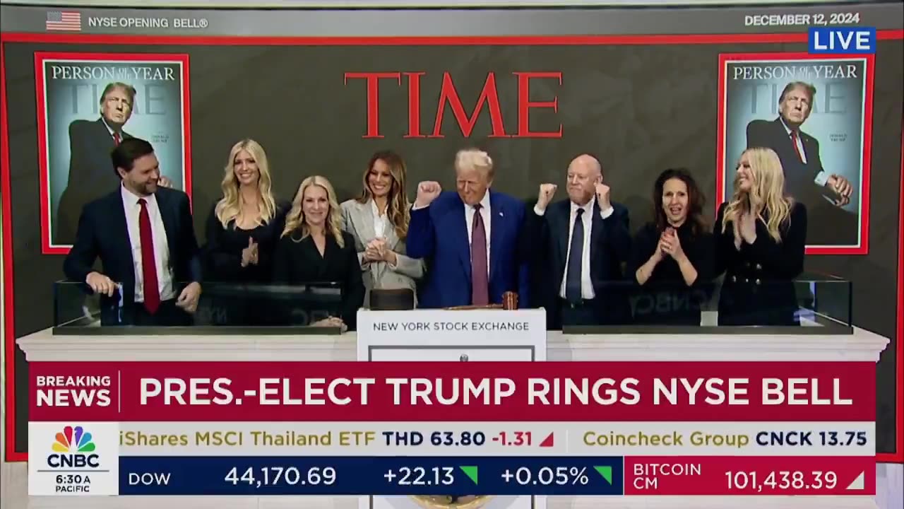 Trump Rings NYSE Bell; Traders Chant, 'USA, USA'