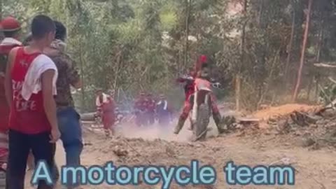 A motorcycle team voluntarily joining in mountain fire rescue operation of Chongqing,China