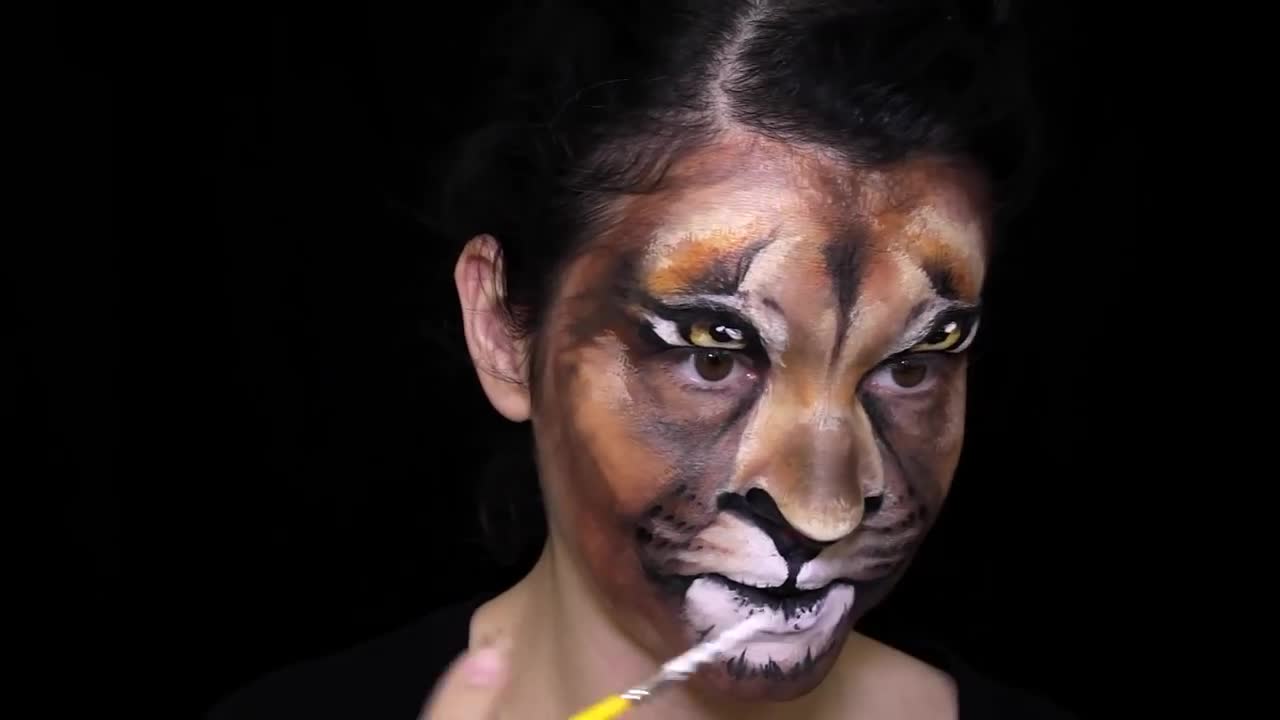 Lion makeup and face paining