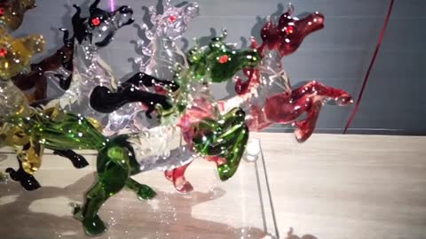 Statue of 8 horses made of glass