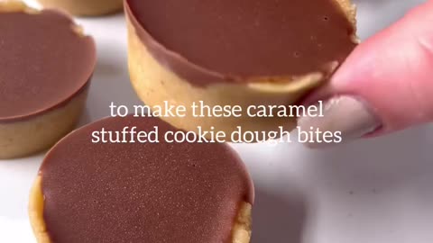 Just 4 ingredients caramel stuffed cookies dough bites