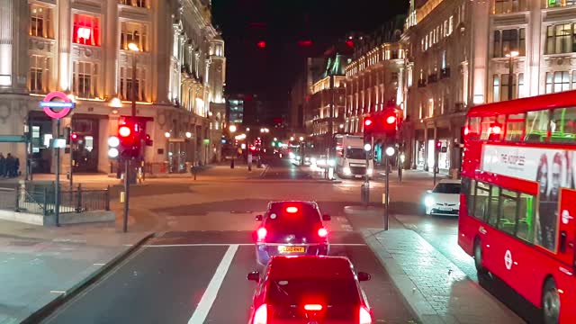 Traffic In London Street At Night