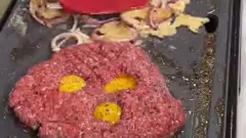 When he CUTS into it... Is this the ULTIMATE burger-