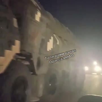 Ukrainian S-300 SAM on the move at night in Odesa