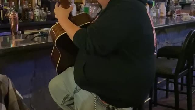 Restaurant customer singing for us