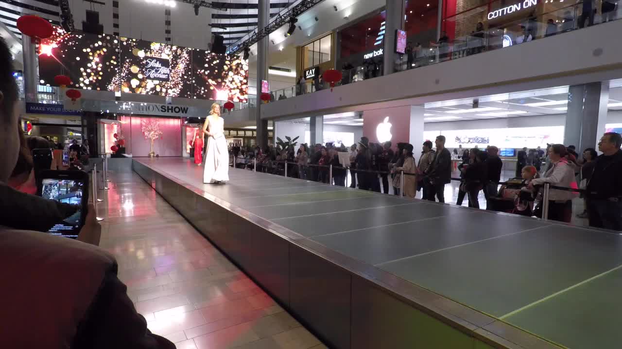 Fashion show at the Fashion Show Mall.