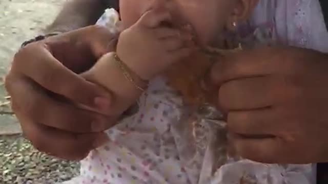 BABY WANTING TO ASK AND EAT DAD PASTER. PART 2