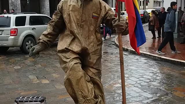 Gravity Defying Street Performer