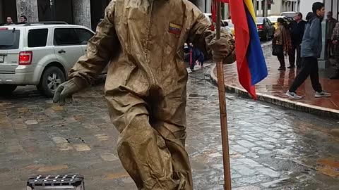 Gravity Defying Street Performer