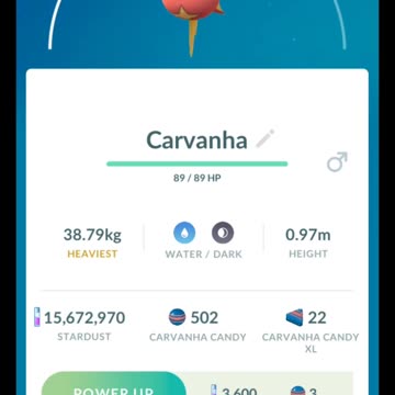 Pokémon GO-Purifying Shadow Carvanha