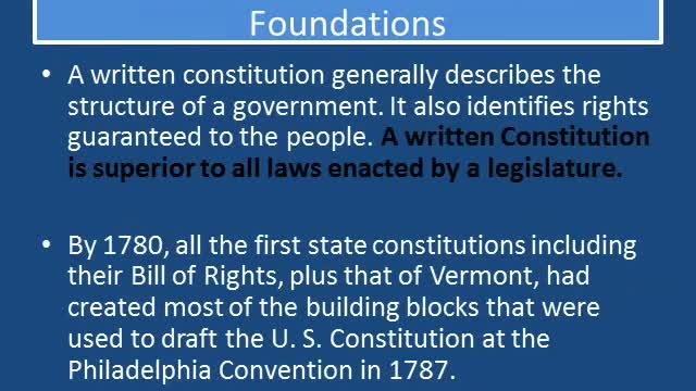 The fundamentals of how Common Law is enshrined into the constitution.
