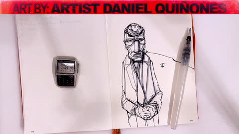 Time-Lapse / News Lies to Us / Art without lifting pen. Art by: - Artist Daniel Quinones