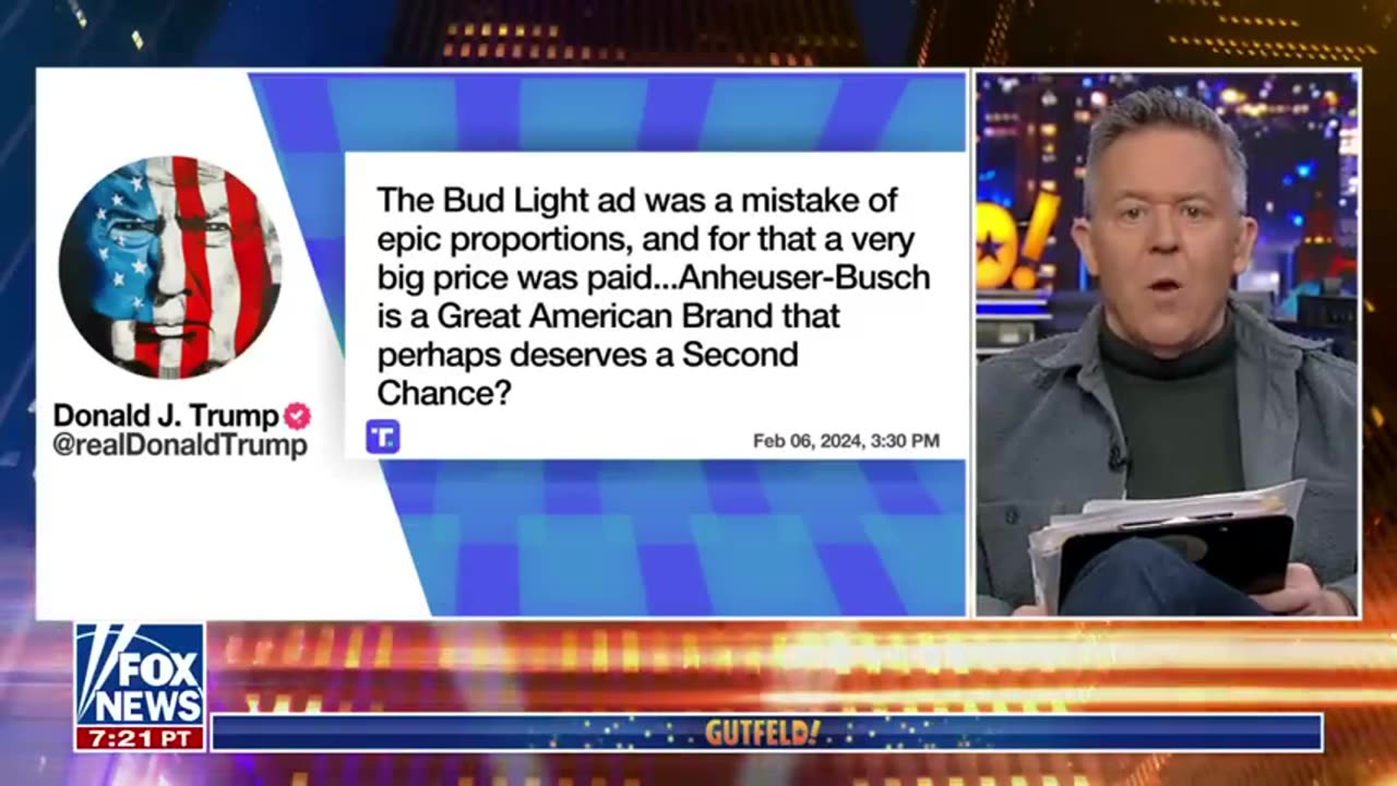 Gutfeld- Trump extends olive branch to Bud Light