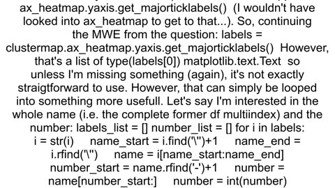 How to extract the labels from snsclustermap