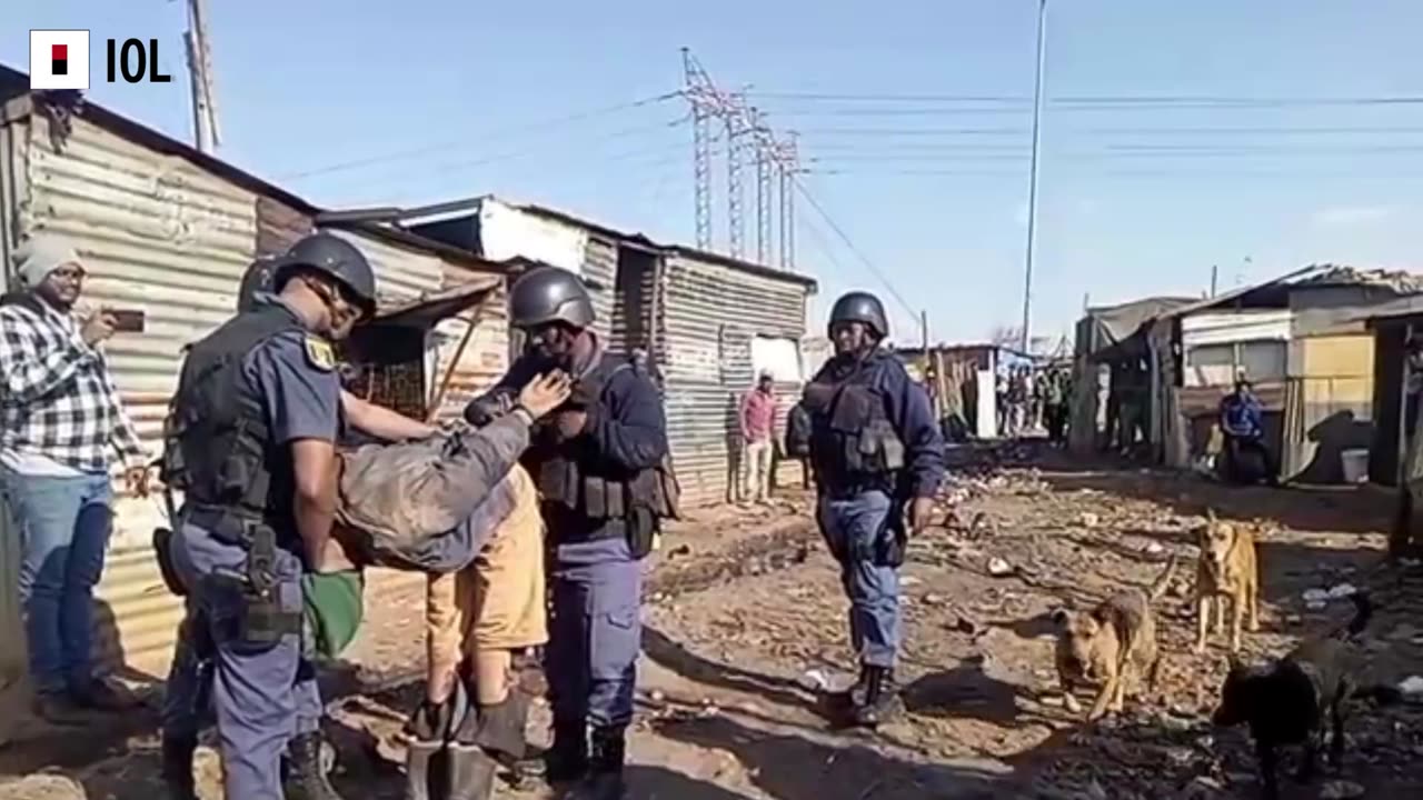 Police raid the Zamimpilo informal settlement to fight illegal mining activities