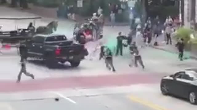 Antifa/peaceful protestors, picked the wrong truck to mess with