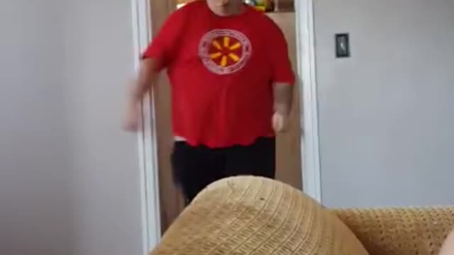 Collab copyright protection - guy dances slips on hardwood