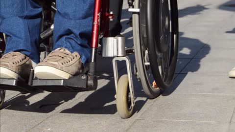 Prams Legs and Wheelchairs Walk on Nicely Paved Pedestrian Street