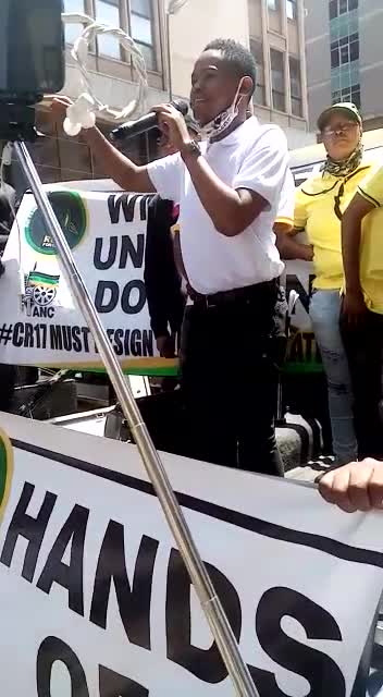 Ace Magashule supporters rally outside Luthuli House