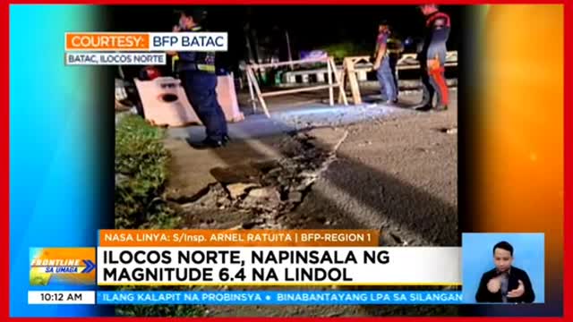 llocos Norte, napinsalang Magnitude 6.4 na lindolو