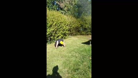 Yellow helmet on roof misses table on fire