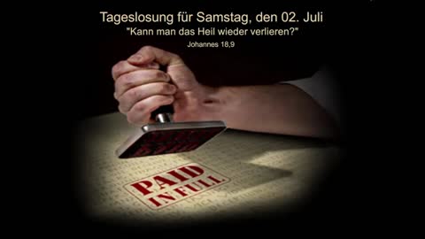 Tageslosung für Samstag, den 02. Juli