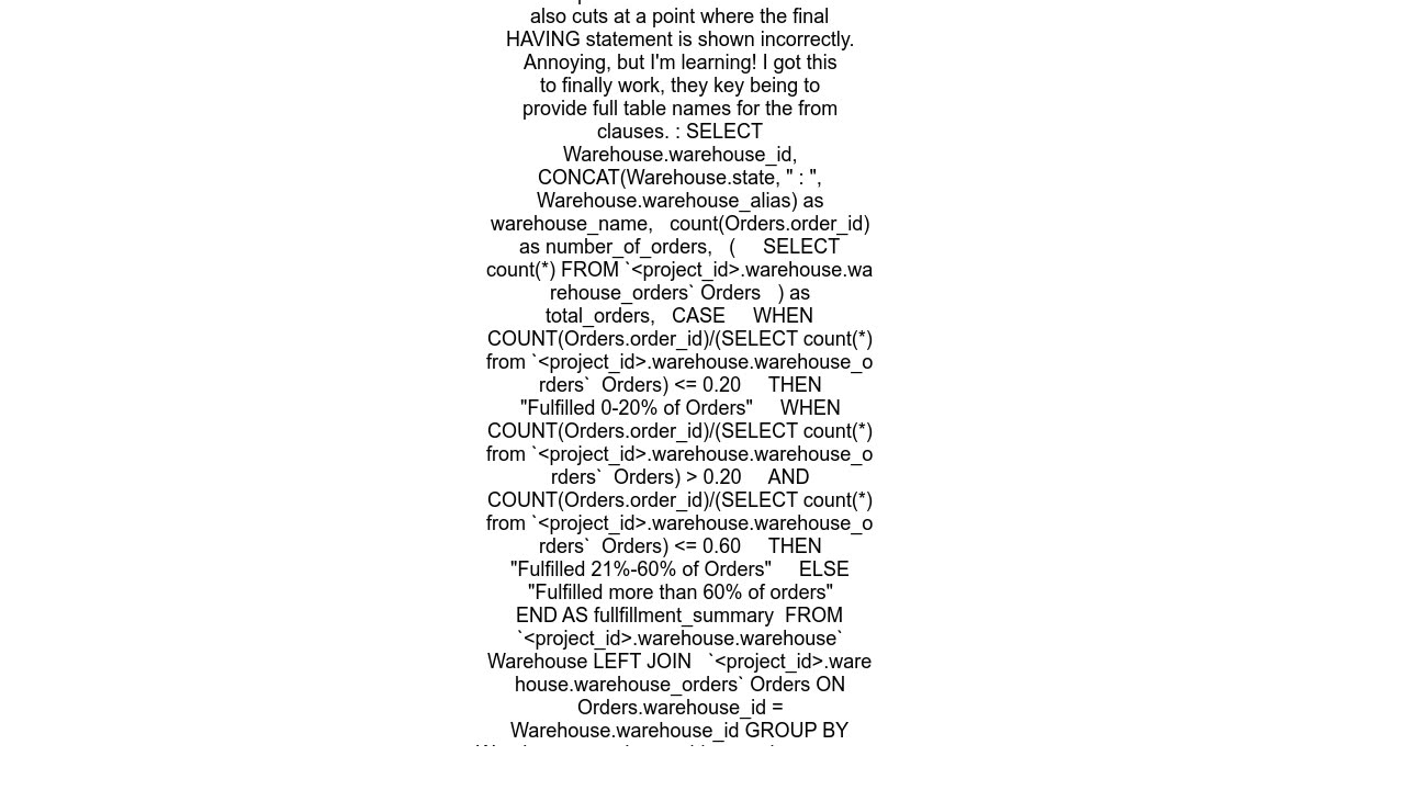 Not found Table sql-practice-361723warehouse_orders.orders was not found in location US -- GOOGLE A