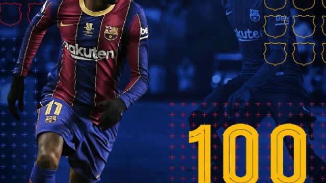 🚨🚨🚨100 games for otheman dembili with Barcelon