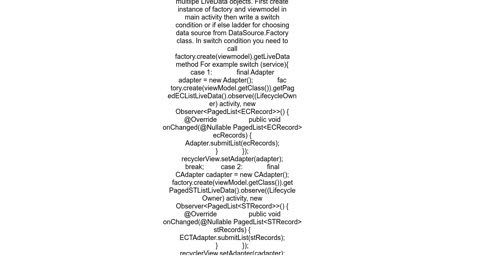 Paging library DataSourceFactory for multiple data sources