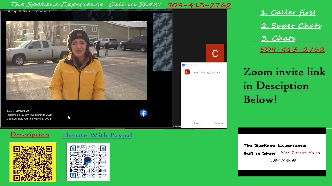 Trying zoom live and call in show