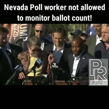Nevada Poll worker blocked from watching!