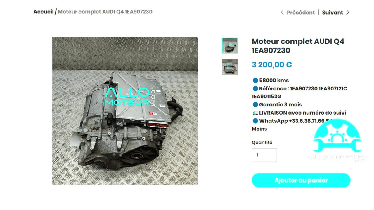 ALLOMOTEUR.COM - Moteur complet AUDI Q4 1EA907230