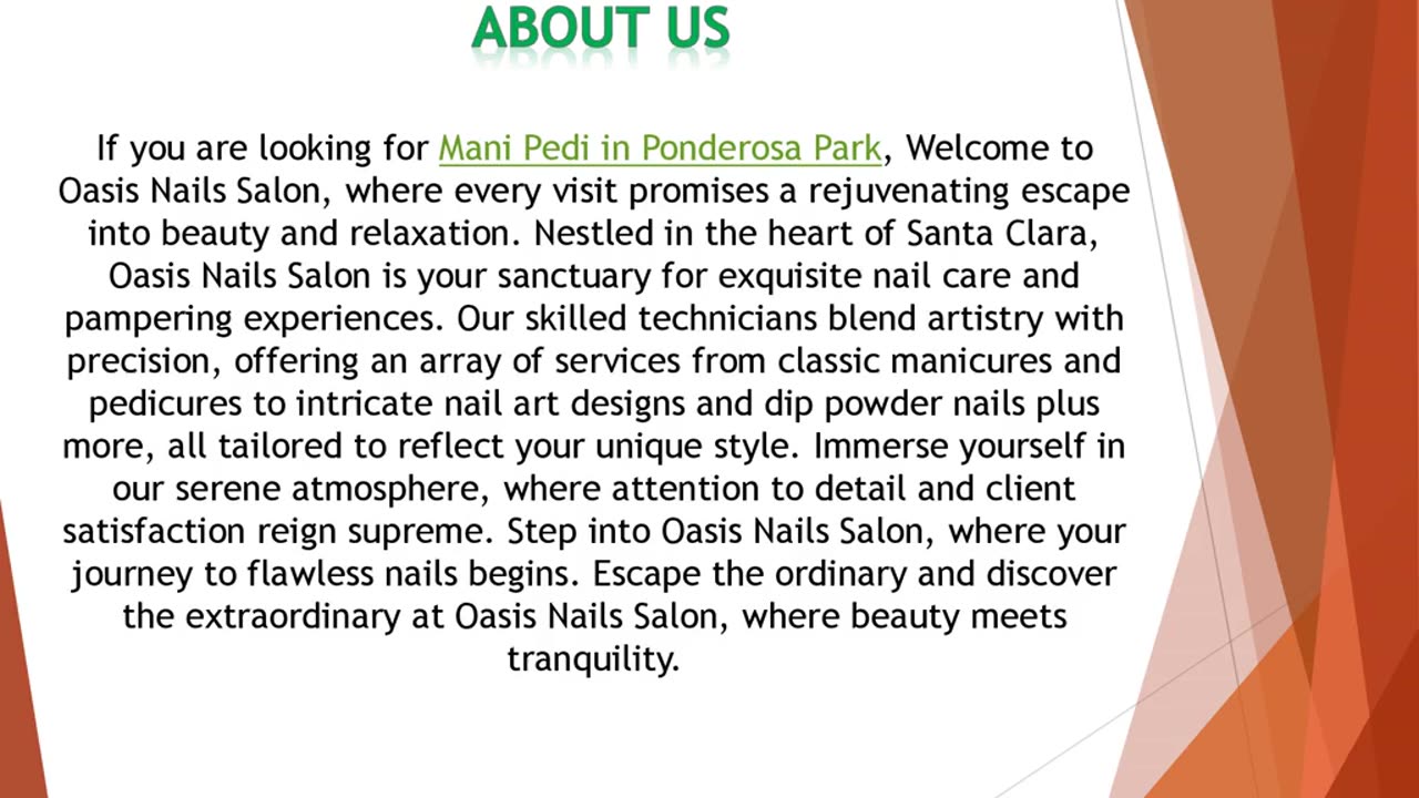 If you are looking for Mani Pedi in Ponderosa Park