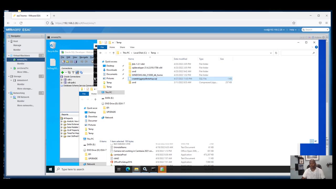 How to Uninstall and to Reinstall Oracle Database 21c on Windows Server 2022.
