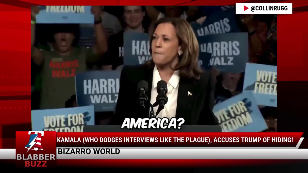 Kamala (Who Dodges Interviews Like The Plague), Accuses Trump Of Hiding!