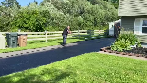 Professional Asphalt Spray Sealing: “The Double With A Fence One” Top Coats Pavement Maintenance