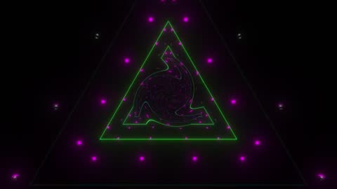 Path with triangles and points of light