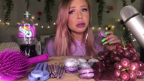 purple food asmr